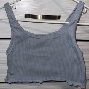 Women's Gray Ribbed Tank Top